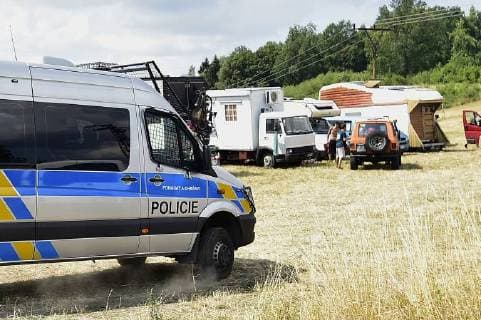 Participants of unannounced music event in protected landscape area, near Chuderov, Usti Nad Labem, Czech Republic, left the area on July 27, 2018, under observation of the Czech state police. (CTKxPhoto OndrejxHajek) CTKPhotoP201807270486801  HAJ 1