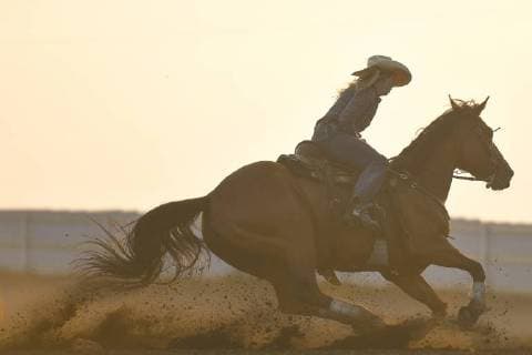 July 28, 2018 - Bonnyville, Canada - Barrel racer in action during the opening day of Bonnyville Pro Rodeo 2018..On Friday, July 27, 2018, in Bonnyville, Alberta, Canada. Bonnyville Canada  - ZUMAn230 20180728_zaa_n230_070 Copyright: xArturxWidakx