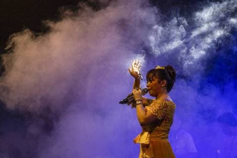 July 28, 2018 - South Tangerang, Banten, Indonesia - Kedaung, South Tangerang, Banten 28 July 2018 : Performances of Dangdut Music at Kedaung, South Tangerang. Dangdut Music lately becoming famous at USA where many people from USA sing the music. In Indonesia regularly people held the dangdut music performance in every region of the country. Usually it held at night where all people gathered and dance following the beat of the music. No Religion, No Sex oriented, nor etnis affecting the people from having fun, from LGBT, Drunken People, all etnis, and all relgiion having fun in listening to the music even children have fun too during the event. South Tangerang Indonesia - ZUMAh128 20180728_zap_h128_014 Copyright: xDonalxHusnix