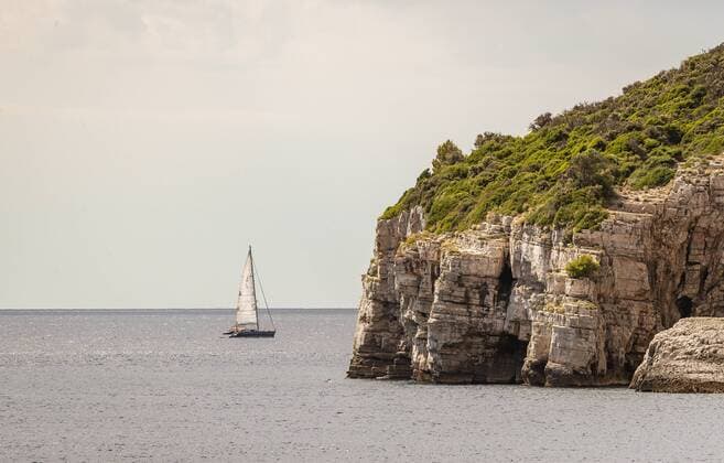 Pula THEME PICTURE a sailboat off the coast in the Adriatic Sea taken on 27 June 2018 in Pula Croatia a sailboat off the coast in the Adriatic Sea Pula Croatia on 2018 06 27  EX_FEI