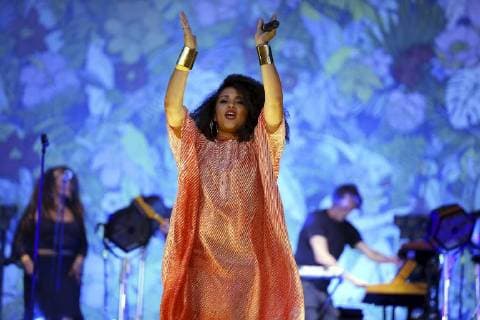 Singer Leonie Gysel of Arsenal pictured during the first day of the 44th edition of the Lokerse Feesten music festival in the city center of Lokeren, Friday 03 August 2018. This year s edition of the festival takes place from 3 to 12 August.  NICOLASxMAETERLINCK 05397535