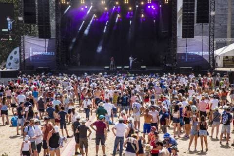 Royaume performs on the first day of the 7th edition of the Ronquieres Festival music festival in Ronquieres, Saturday 04 August 2018. This year s edition of the festival takes place on 4 and 5 August.  HATIMxKAGHAT 05397650