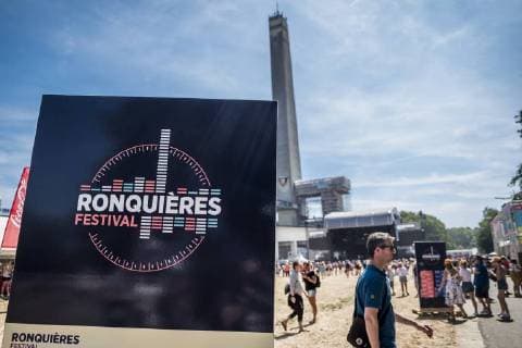 Illustration picture shows the Ronquieres Festival logo on the first day of the 7th edition of the Ronquieres Festival music festival in Ronquieres, Saturday 04 August 2018. This year s edition of the festival takes place on 4 and 5 August.  HATIMxKAGHAT 05397705