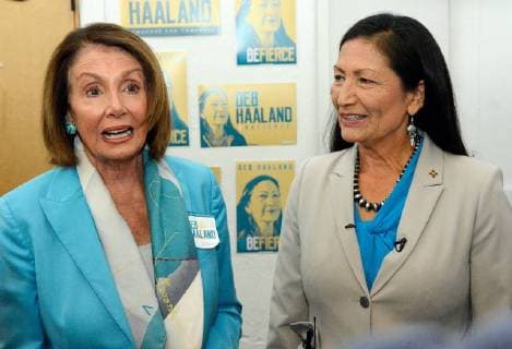 August 7, 2018 - Albuquerque, NM, U.S. - U.S. House Democratic Leader Nancy Pelosi made a campaign stop in New Mexico for U.S. Congressional candidate Deb Haaland. Tuesday, Aug. 07, 2018. Albuquerque U.S. - ZUMAab1_ 20180807_zaf_ab1_004 Copyright: xJimxThompsonx