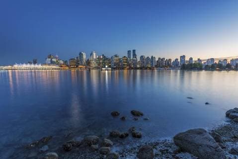 Skyline Skyscrapers with Canada Place at Night View from Stanley Park Vancouver British Columbia Canada North America Copyright: imageBROKER/MarcoxBittel ibxmbi04727464.jpg