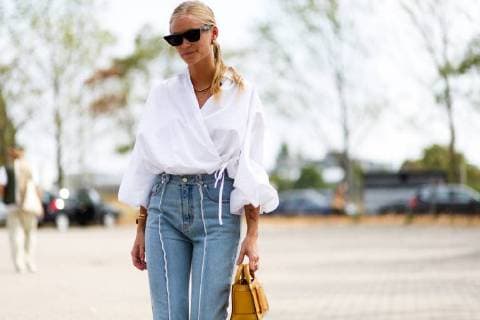 Tine Andrea posing outside the Holzweiler runway show during Copenhagen Fashion Week - Aug 8, 2018 - CPHFW: Spring 2019 Street Style, Copenhagen Denmark  Copyright: xZachxDoddsx h_00535172
