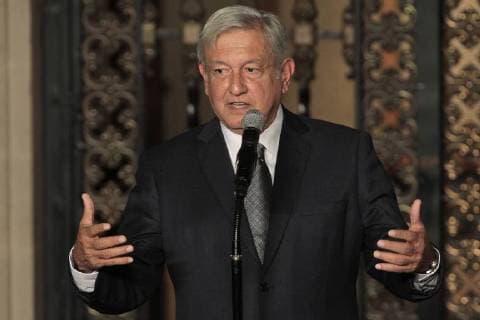 Mexican President-elect Andres Manuel Lopez Obrador speaks during a press conference at the National Palace, in Mexico City, Mexico, 09 August 2018. Lopez Obrador informed that he agreed with current President Enrique Pena Nieto to promote constitutional reforms in peace and justice to buy time before taking office on 1 December 2018. Lopez Obrador agrees with Pena Nieto to carry out reforms in the area of security !ACHTUNG: NUR REDAKTIONELLE NUTZUNG!  Copyright: xMarioxGuzmánx MEX065 20180810-636694743715321054