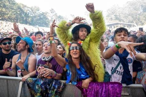 August 11, 2018 - San Francisco, California, U.S - Attendees dance to Big Gigantic during Outside Lands Music Festival at Golden Gate Park in San Francisco, California San Francisco U.S. - ZUMAs135 20180811_zap_s135_075 Copyright: xDanielxDeSloverx