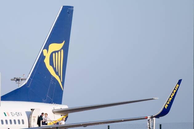 Faro Germany 07 08 2018 Ryanair A Ryanair plane at the airport Faro Airport Faro North Rhine Westphalia Portugal Airport