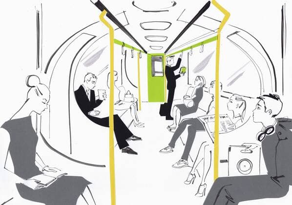 Menschen pendeln zur Arbeit in der Londoner U-Bahn  Copyright: xJacquelinexBissettx 20240288