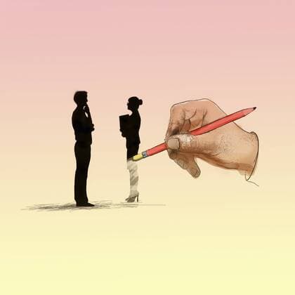 Hand radiert Geschäftsfrau weg  Copyright: xGaryxWatersx 11591707