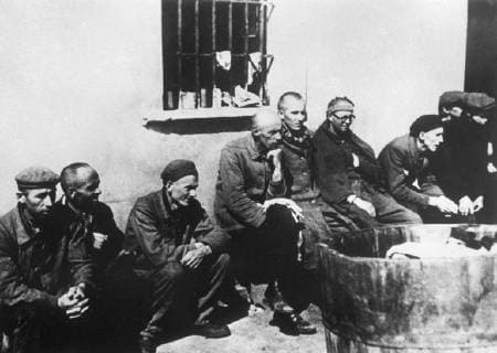 Prisoners of concentration camp Terezin aren seen after the liberation of Red Army, May, 1945. (CTKxPhoto) CTKPhotoF201008260152401 