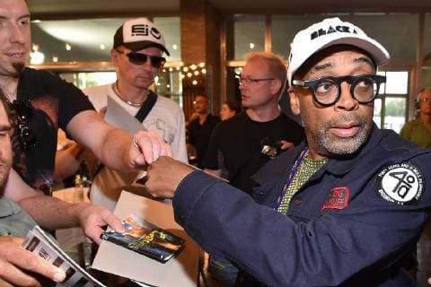 Spike Lee signs autographs for the film premiere BlackkKlansman at Kino International in Berlin on 16 08 2018