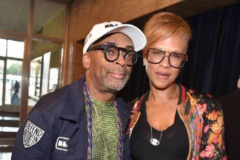 Spike Lee with his wife Tonya Lewis Lee Arrives at the film premiere BlackkKlansman at Kino International in Berlin on 16 08 2018