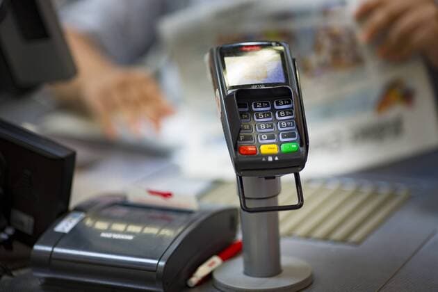 EC card device in the cashier area of u200b u200ba grocery store in Koeln 13 07 2018 A cashier holding a checker counter in Koeln Germany Copyright: xUtexGrabowskyx xphotothek.netx