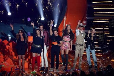 August 18, 2018 - EUM20180818ESP14.JPG .CIUDAD DE MEXICO. Award Premio-Kids Choice Awards.- La agrupacion Timbiriche recibe premio por su trayaectoria en los Kids Choice Awards Mexico 2018, este sabado 18 de agosto en el Auditorio Nacional. Foto: Agencia EL UNIVERSAL MAR.  - ZUMAu78_ 20180818_zaf_u78_050 Copyright: xValentexRosasx