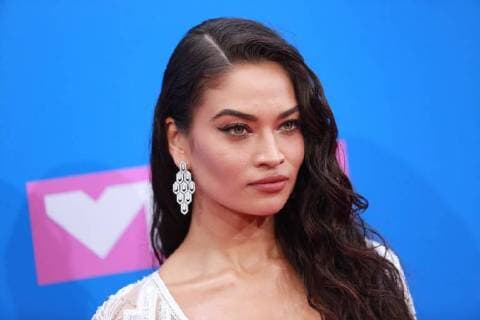 Shanina Shaik arrives on the red carpet at the 35th annual MTV Video Music Awards at Radio City Music Hall in New York City on August 20, 2018.  NYP20180820323 SERENAxXU-NING