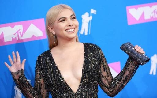 Hayley Kiyoko arrives on the red carpet at the 35th annual MTV Video Music Awards at Radio City Music Hall in New York City on August 20, 2018.  NYP20180820361 SERENAxXU-NING