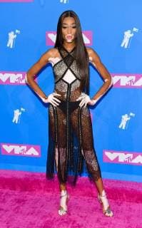 Model Winnie Harlow arriving at the MTV Video Music Awards in New York City - Aug 20, 2018 - MTV Video Music Awards 2018, New York City New York United States Radio City Music Hall  Copyright: xOConnorx h_00537593