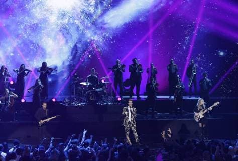 Panic at the Disco! perform during the 35th annual MTV Video Music Awards at Radio City Music Hall in New York City on August 20, 2018.  NYP20180820117 JOHNxANGELILLO