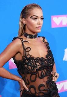 Rita Ora arrives on the red carpet at the 35th annual MTV Video Music Awards at Radio City Music Hall in New York City on August 20, 2018.  NYP20180820377 SERENAxXU-NING