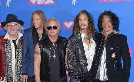 Steven Tyler and band Aerosmith arriving at the MTV Video Music Awards in New York City - Aug 20, 2018 - MTV Video Music Awards 2018, New York City New York United States Radio City Music Hall  Copyright: xOConnorx h_00537606