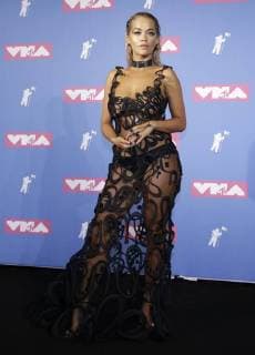 Rita Ora poses for photographers in the press room at the 35th annual MTV Video Music Awards at Radio City Music Hall in New York City on August 20, 2018.  NYP20180820397 SERENAxXU-NING