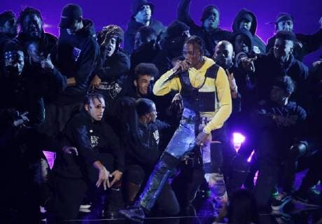 Travis Scott performs during the 35th annual MTV Video Music Awards at Radio City Music Hall in New York City on August 20, 2018.  NYP20180820165 JOHNxANGELILLO