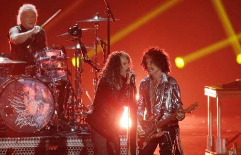 Aerosmith performs during the 35th annual MTV Video Music Awards at Radio City Music Hall in New York City on August 20, 2018.  NYP20180820173 JOHNxANGELILLO