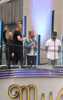 August 20, 2018 - New York, New York, United States - The Backstreet Boys rehearse outside Radio City Music Hall prior to the 2018 MTV Video Music Awards Pre-Show at Radio City Music Hall on August 20, 2018 in New York City New York United States  - ZUMAny1_ 20180820_zaf_ny1_083 Copyright: xMikexReedx