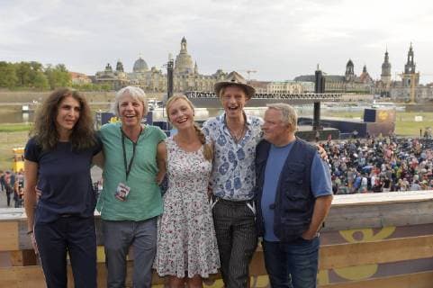 21 08 2018 Premiere of the film Gundermann in Dresden v l Laila Stieler Screenwriter Andreas Dresen Anna Unterberger Alexander Scheer Axel Prahl © Dresden Saxony Germany