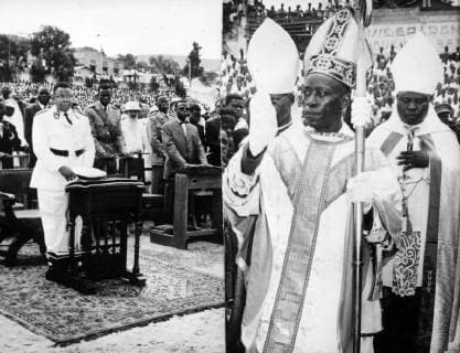 - MATADI, CONGO (FILE) : This file picture dated 25 February 1961 shows the sacrement of Matadi bishop, Mr Nzita. At the left of the picture : Mr Kasavubu, Congo President, witnessing the ceremony. ARCHIVES  x34576937x