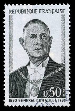 Charles de Gaulle (1890 1970). French general and statesman. He was the leader of Free France (1940 44) and the head of the Provisional Government of the French Republic (1944 46). In 1958. he founded the Fifth Republic and was elected as the 18th President of France. a position he held until his resignation in 1969. 917_05_WHA_096_0708