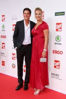 Maria Hoefl Riesch and husband Marcus Hoefl at the Sport Bild Award on 27.08.2018 in Hamburg Sportbild Award 2018 Presentation in Hamburg
