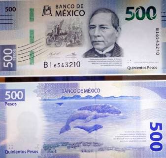 August 27 2018 EUM20180827ECO02 JPG CITY OF MEXICO MoneyBilletes 500 pesos Aspects of the presentation of the new design of the 500 peso bill with the image of Benito Juarez in front Includes security improvements, functionality and durability Alejandro Alejo Rabiela, general director of Emission of the Bank of Mexico Photo Agency EL UNIVERSALIvan StephensEELG  - ZUMAu78_ 20180827_zaf_u78_024 Copyright: xElxUniversalx