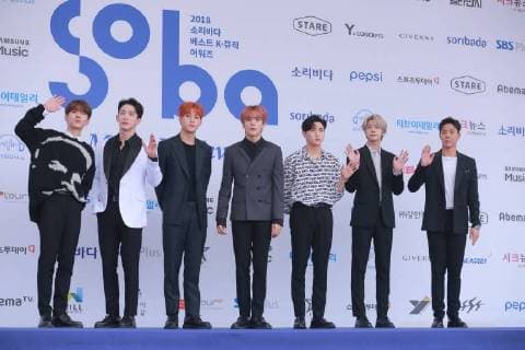 WANNA ONE,TWICE,MOMOLAND,MAMAMOO etc. attend 2018 Soribada Best K-Music Awards in Seoul, Korea on 30th August 2018.(China and Korea Rights Out)  2018083100141