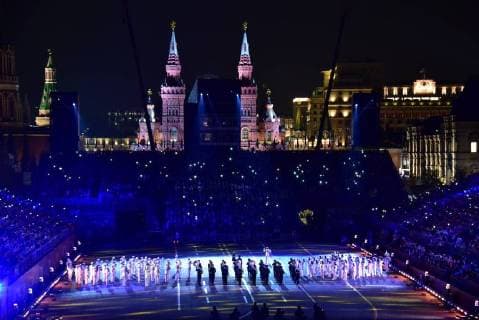MOSCOW, RUSSIA â€“ AUGUST 31, 2018: The 2018 Spasskaya Tower International Military Music Festival, in Moscow s Red Square. Tatyana Belyakova TASS  TS08E973
