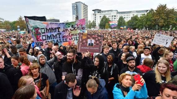 To the concert against xenophobia and racism in Chemnitz are according to the city administration on early Monday evening 03 09 18 approximately 50,000 humans come to the free event under the motto we are more in the city center had invit Copyright: epd-bild WolfgangxSchmidt EDITORIAL USE ONLY