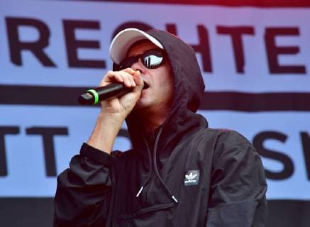 About 50 000 people came to the concert against xenophobia and racism in Chemnitz on early Monday evening 03 09 18 Photo The rapper Trettmann To the free event under the motto We are more in the city center had Copyright: epd-bild WolfgangxSchmidt EDITORIAL USE ONLY