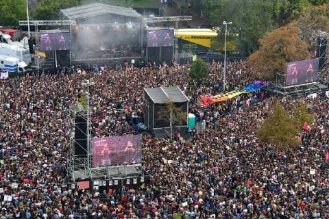 To the concert against xenophobia and racism in Chemnitz are according to the city administration on early Monday evening 03 09 18 approximately 50,000 humans come to the free event under the motto we are more in the city center had invit Copyright: epd-bild WolfgangxSchmidt EDITORIAL USE ONLY