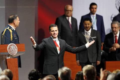 Mexican President Enrique Pena Nieto presents the sixth and last report of his Government at the National Palace, in Mexico City, Mexico, 03 September 2018. Pena Nieto delivered his last Government report under low popularity rates and marked by a violence and corruption wave in the country. Pena Nieto presents last report with low popularity rates !ACHTUNG: NUR REDAKTIONELLE NUTZUNG!  Copyright: xJorgexNunezx CMX13 20180903-636716089402258064