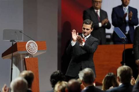 Mexican President Enrique Pena Nieto presents the sixth and last report of his Government at the National Palace, in Mexico City, Mexico, 03 September 2018. Pena Nieto delivered his last Government report under low popularity rates and marked by a violence and corruption wave in the country. Pena Nieto presents last report with low popularity rates !ACHTUNG: NUR REDAKTIONELLE NUTZUNG!  Copyright: xJorgexNunezx CMX17 20180903-636716093956377364