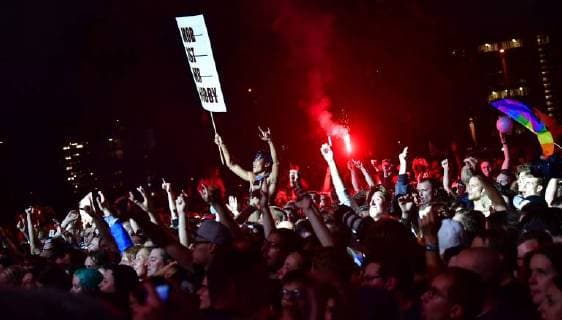 About 50 000 people came to the concert against xenophobia and racism in Chemnitz on early Monday evening 03 09 18 Photo The rapper Trettmann To the free event under the motto We are more in the city center had Copyright: epd-bild WolfgangxSchmidt EDITORIAL USE ONLY