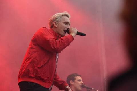 03 09 2018 xkhx Chemnitz We are more up against right-wing hate Prohekt Chemnitzer cultural institutions open air concert with Felix Brummer singer of the band Kraftklub
