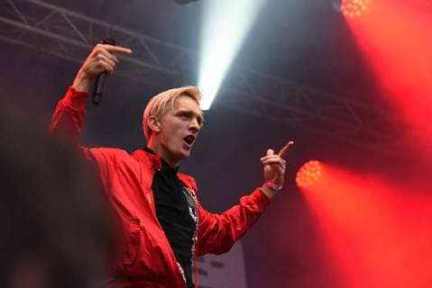 03 09 2018 xkhx Chemnitz We are more up against right-wing hate Prohekt Chemnitzer cultural institutions open air concert with Felix Brummer singer of the band Kraftklub
