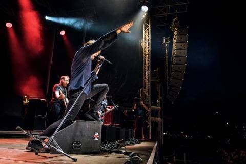 Chemnitz We are more singer Andreas Campino Frege The Toten Hosen during the concert against right-wing extremism and xenophobia We are more on 03 09 2018 in Chemnitz 20180903SFL0037