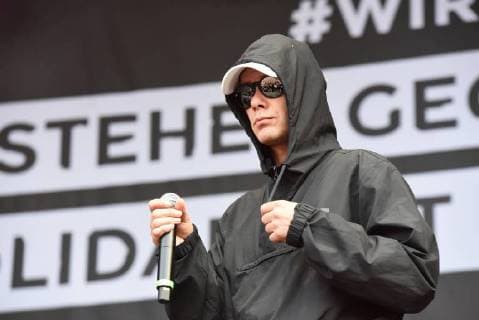 03 09 2018 xkhx Chemnitz We are more up against right-wing hate Prohekt Chemnitz cultural institutions Open Air concert with the Saxon rapper Trettmann iHip Hop RnB and Dancehall singer