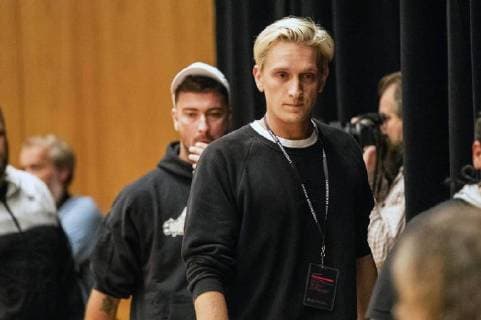 Felix Brummer from Kraftclub at the press conference for the wirsindMore concert against right in the Stadthalle Chemnitz 03 09 2018 Foto:xM.xKremerx xFuturexImage