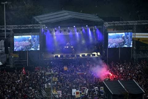 Marteria and Casper live at the wirsindmehr concert against right in front of the Johanniskirche Chemnitz 03 09 2018 Foto:xB.xKriemannx xFuturexImage