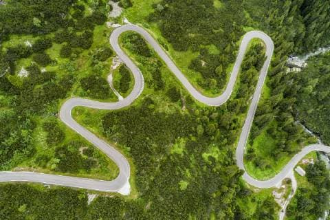 Aerial view Curvy pass road San Bernadino Pass Canton Grisons Switzerland Europe Copyright: imageBROKER/StefanxSchurr ibxssc04737046.jpg